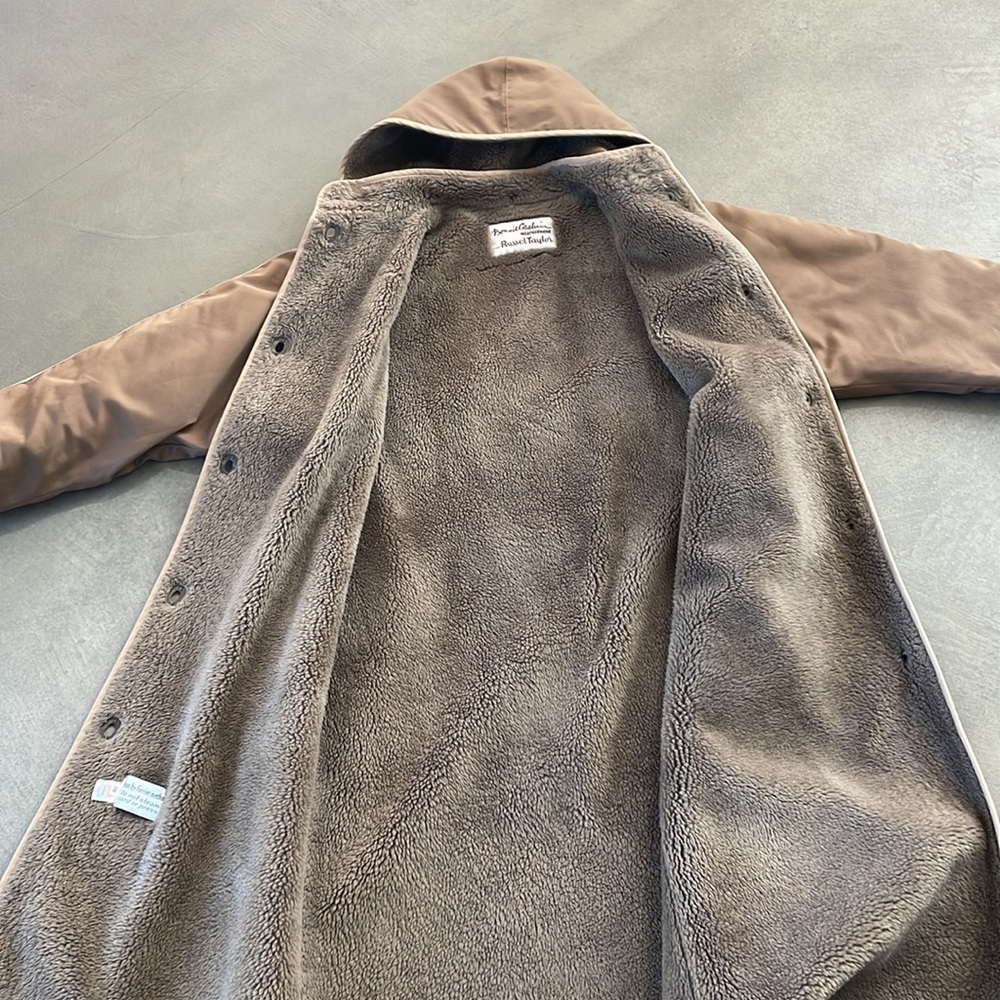 Women's Tan Coat with White Trim - Picture 6 of 7